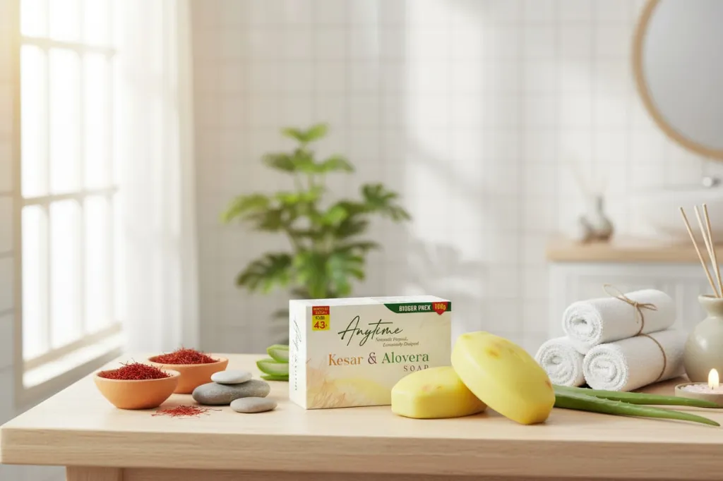 ANYTIME Kesar & Aloevera Soap