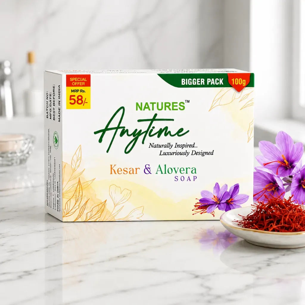 Natures Anytime Kesar & Aloevera Soaps Pack of 6